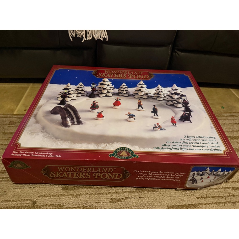 Christmas Fantasy Ltd Wonderland Skaters Pond Animated Musical Holiday Village